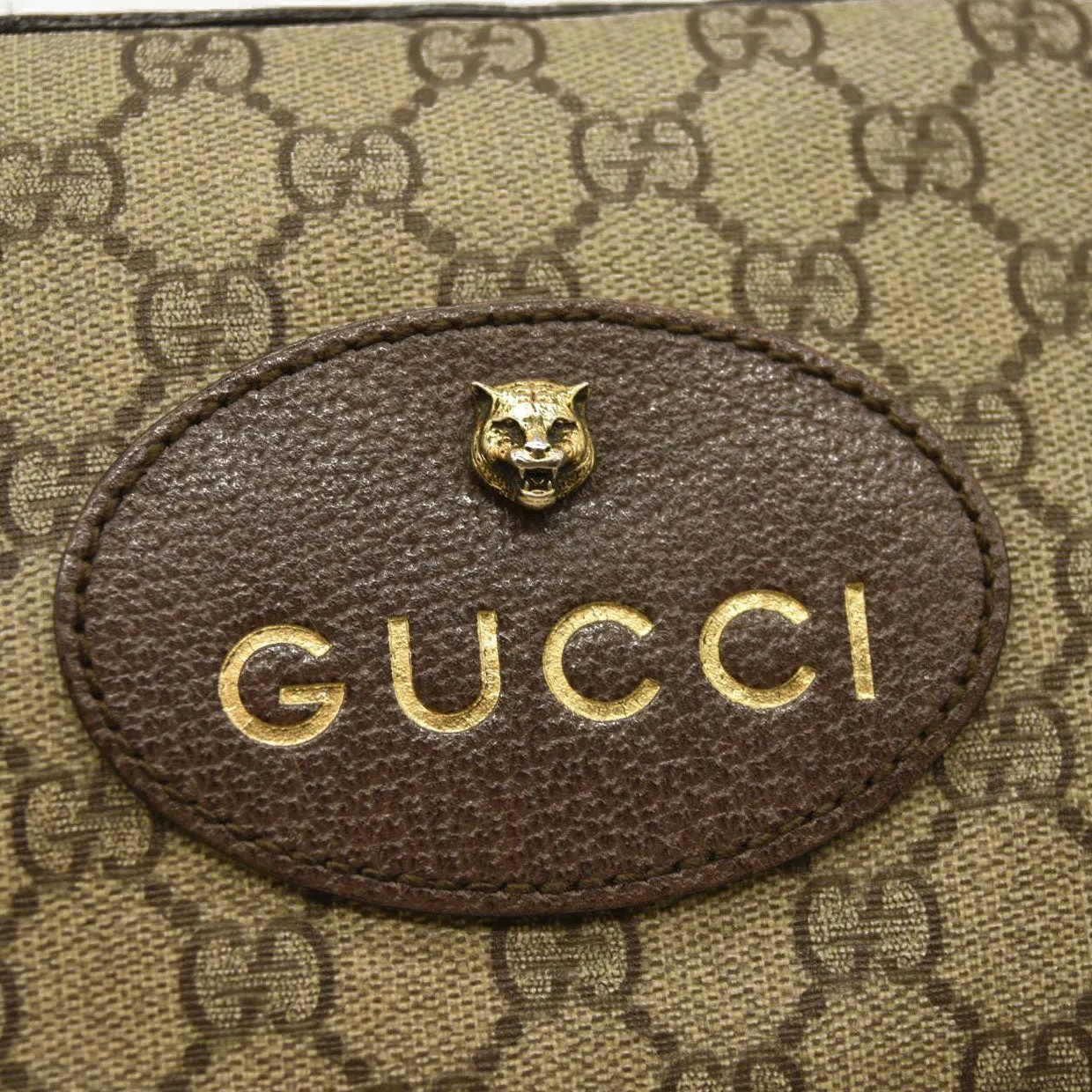Gucci  GG Supreme Monogram Web Neo Vintage Shoulder Bag Beige New Acero Crop