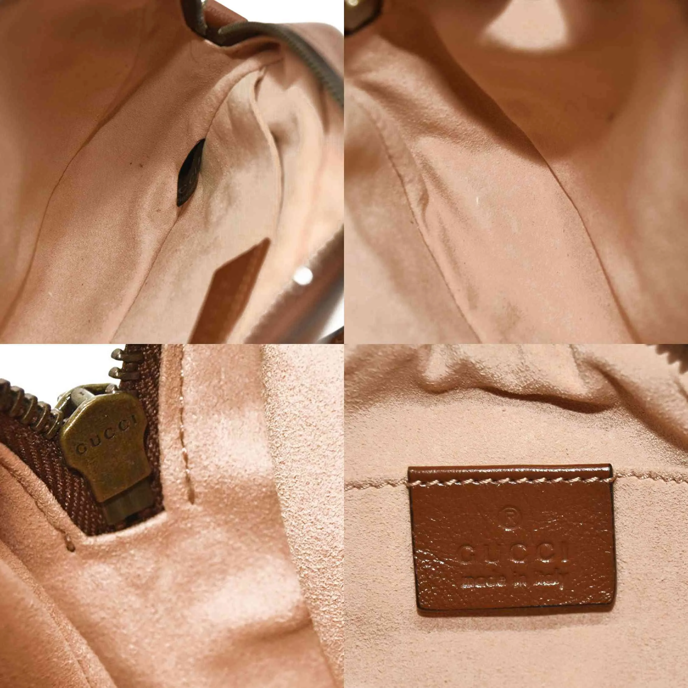 GUCCI Glazed Calfskin Matelasse Mini GG Marmont Chain Shoulder Bag Cuir