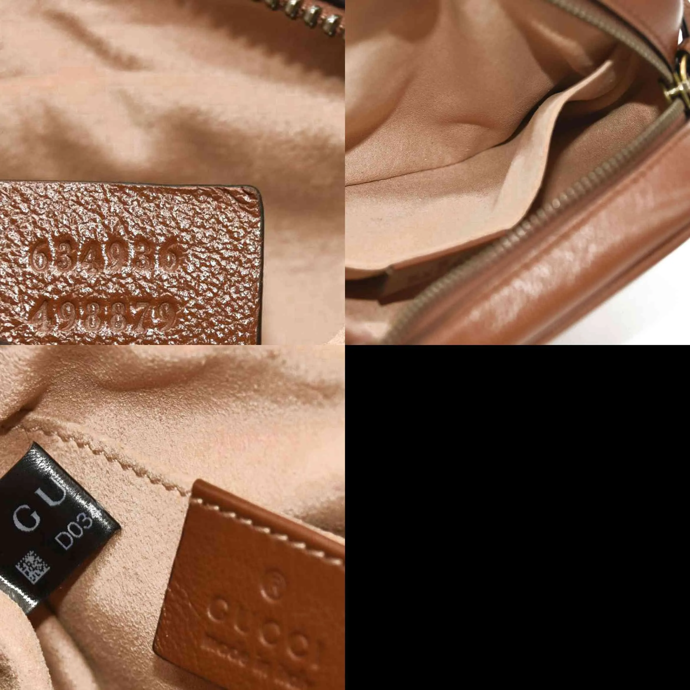 GUCCI Glazed Calfskin Matelasse Mini GG Marmont Chain Shoulder Bag Cuir