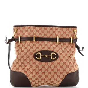 GUCCI Horsebit 1955 Messenger Bag GG Canvas Large