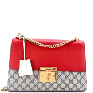 GUCCI Padlock Shoulder Bag GG Coated Canvas and Leather Medium