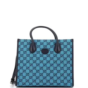 GUCCI Structured Top Handle Open Tote GG Canvas Small