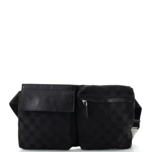 GUCCI Vintage Double Belt Bag GG Canvas
