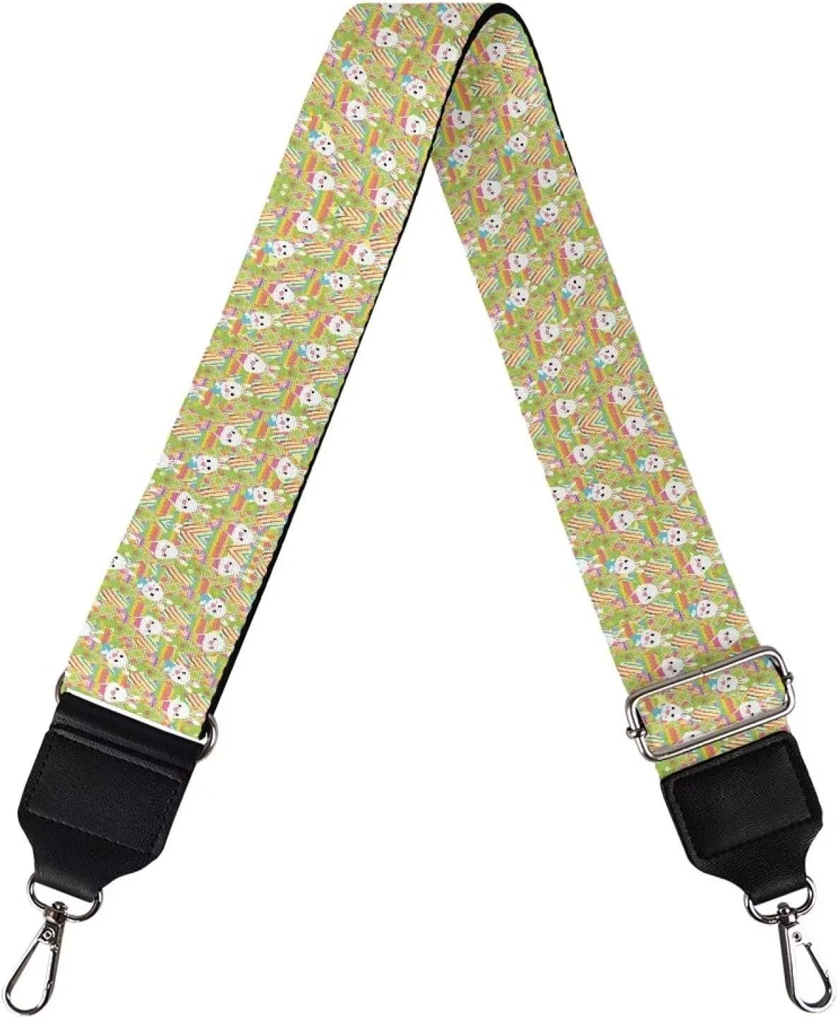 Halloween Handbag Strap Canvas Purse Strap Colorful Bat Black Shoulder Strap Multicolor Bats Replacement Strap