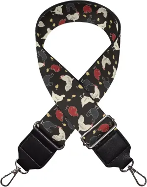 Halloween Handbag Strap Canvas Purse Strap Colorful Bat Black Shoulder Strap Multicolor Bats Replacement Strap