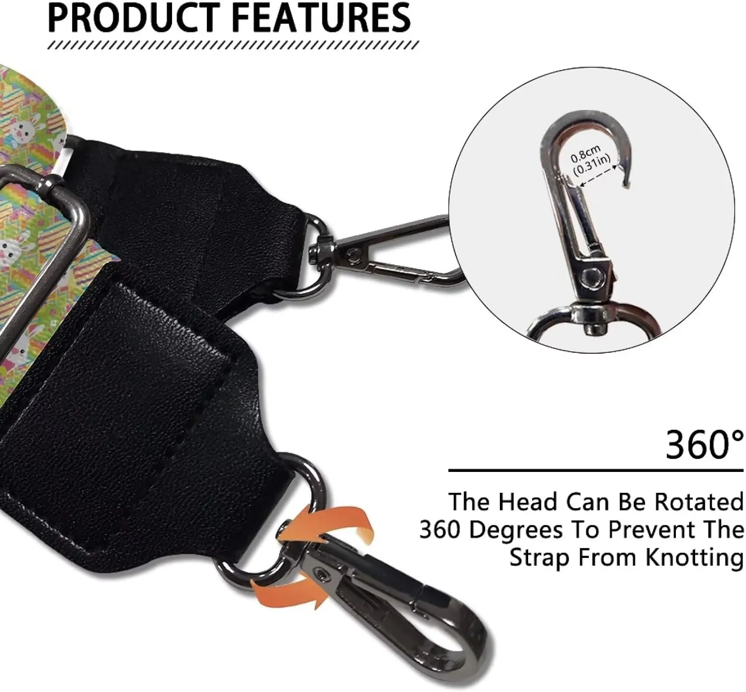Halloween Handbag Strap Canvas Purse Strap Colorful Bat Black Shoulder Strap Multicolor Bats Replacement Strap