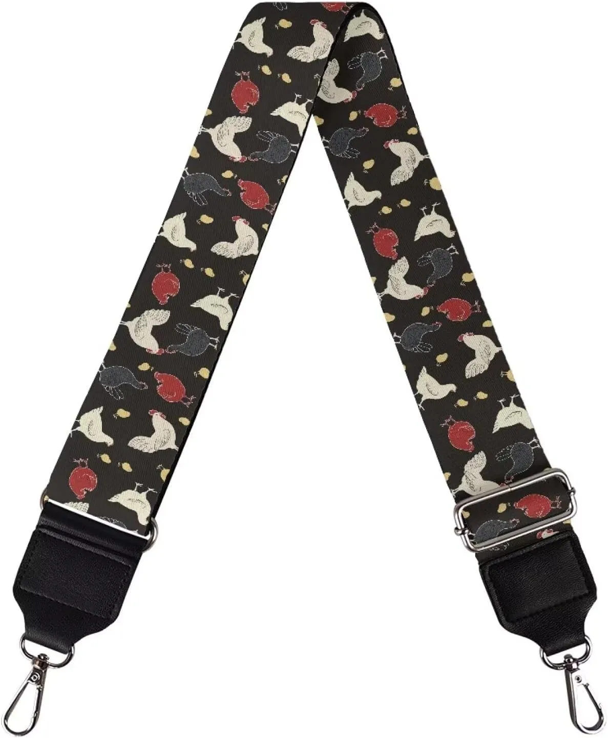 Halloween Handbag Strap Canvas Purse Strap Colorful Bat Black Shoulder Strap Multicolor Bats Replacement Strap