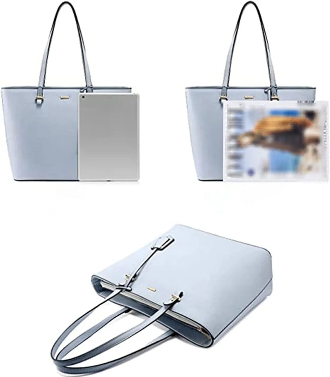 Handbags for women Women Fashion Synthetic Leather Handbags Tote Bag Shoulder Bag Top Handle Satchel Purse Set 3pcs