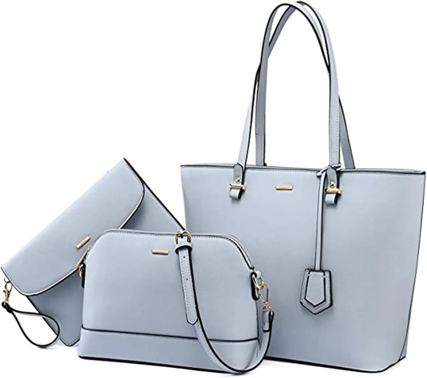 Handbags for women Women Fashion Synthetic Leather Handbags Tote Bag Shoulder Bag Top Handle Satchel Purse Set 3pcs