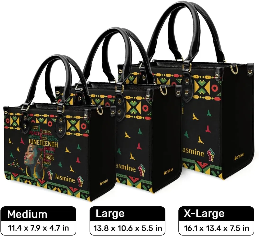 Happy Juneteenth Day Party Gifts - Personalized Leather Bag - Juneteenth Gifts for Adults - Black Independence