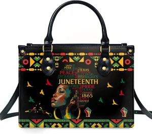 Happy Juneteenth Day Party Gifts - Personalized Leather Bag - Juneteenth Gifts for Adults - Black Independence