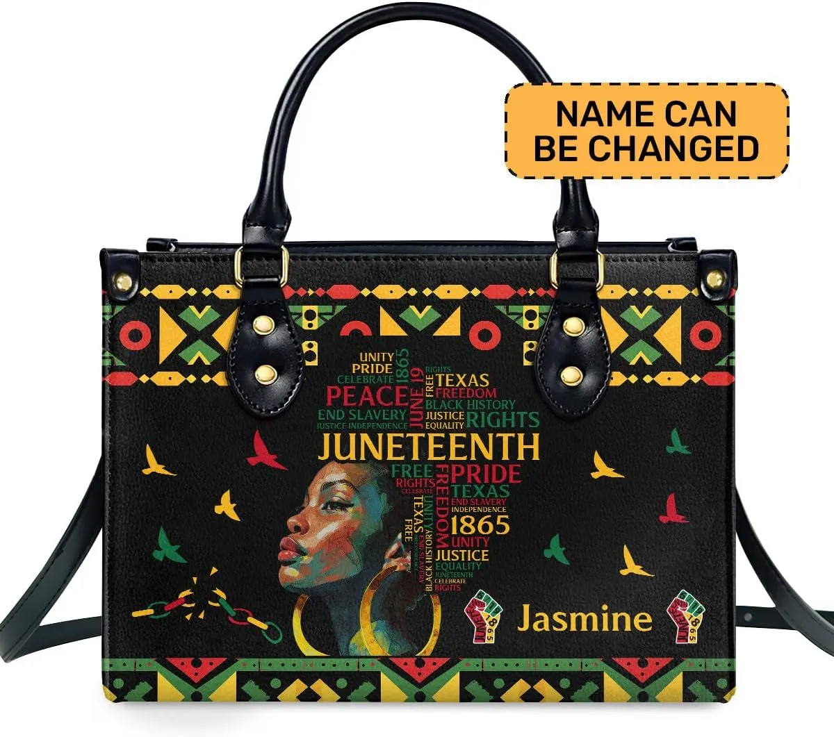 Happy Juneteenth Day Party Gifts - Personalized Leather Bag - Juneteenth Gifts for Adults - Black Independence
