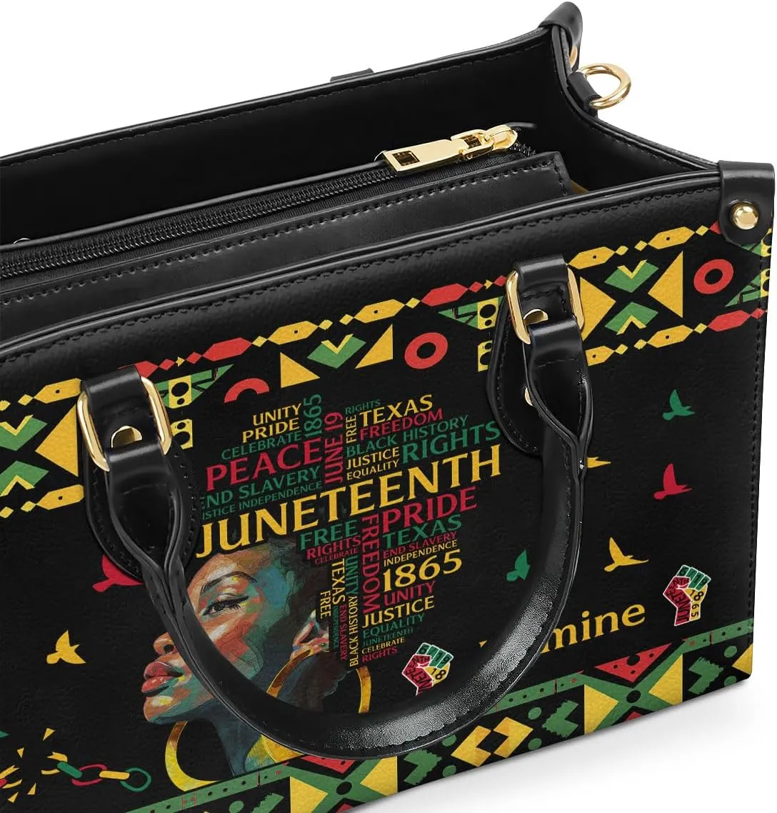 Happy Juneteenth Day Party Gifts - Personalized Leather Bag - Juneteenth Gifts for Adults - Black Independence