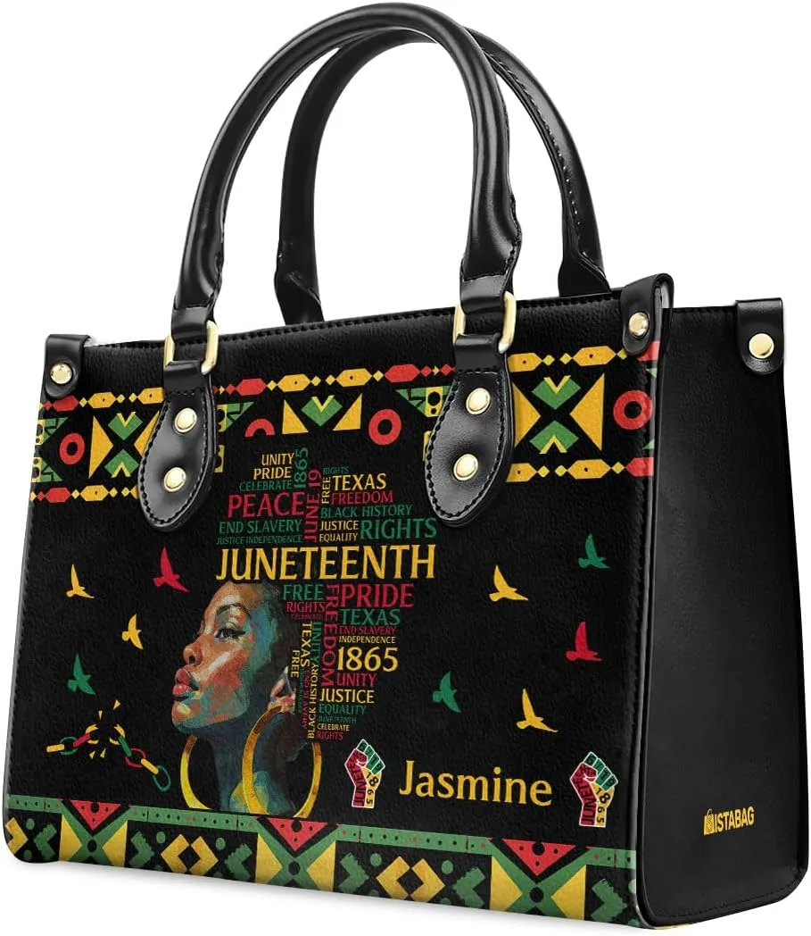 Happy Juneteenth Day Party Gifts - Personalized Leather Bag - Juneteenth Gifts for Adults - Black Independence