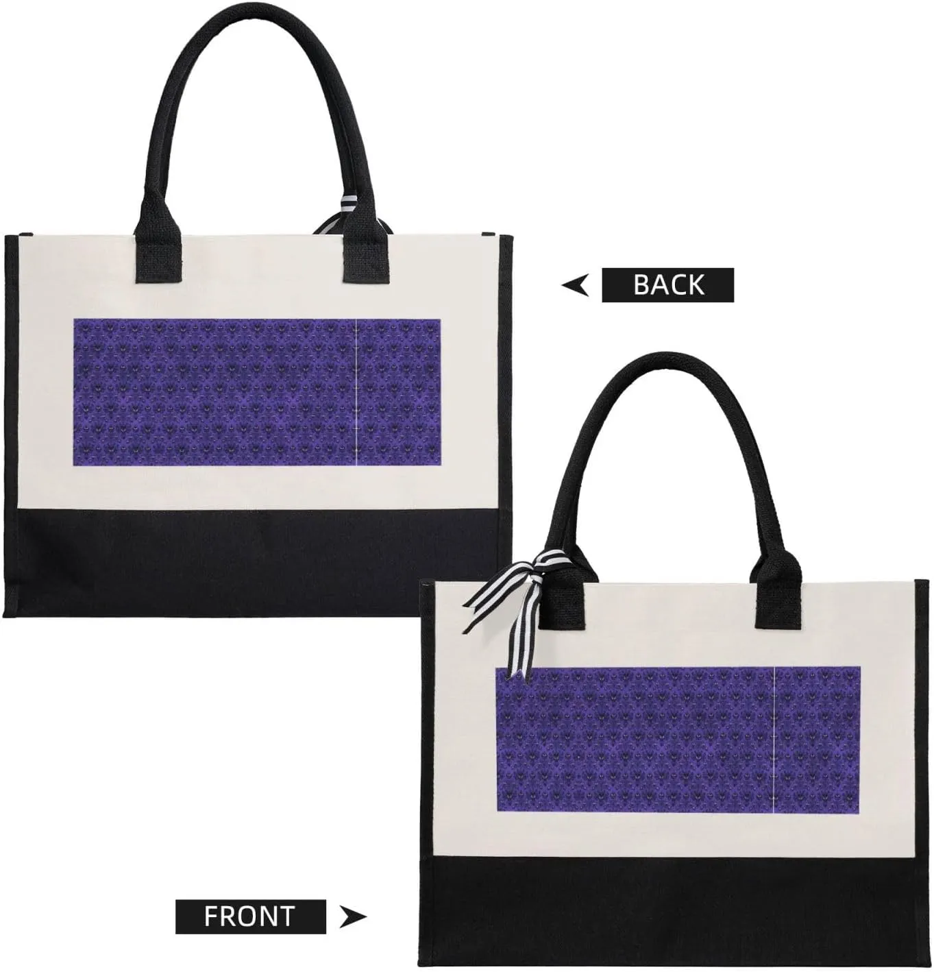 Haunted Mansion Halloween Christmas Canvas Tote Bags Cute Tote Bag Gift Bags Reusable Grocery Bags For Women