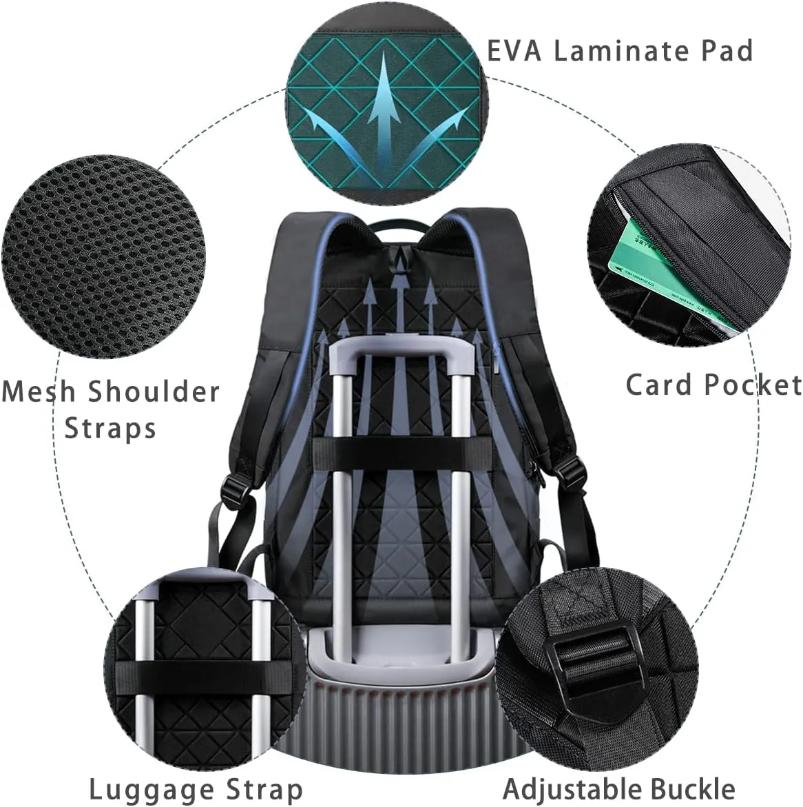 hk Backpack for Men Business Slim Backpack with USB Charger Computer Lightweight Anti-theft Travel Backpacks 15.6 inch Water Resistant Laptop Bag for Work Office College-Black