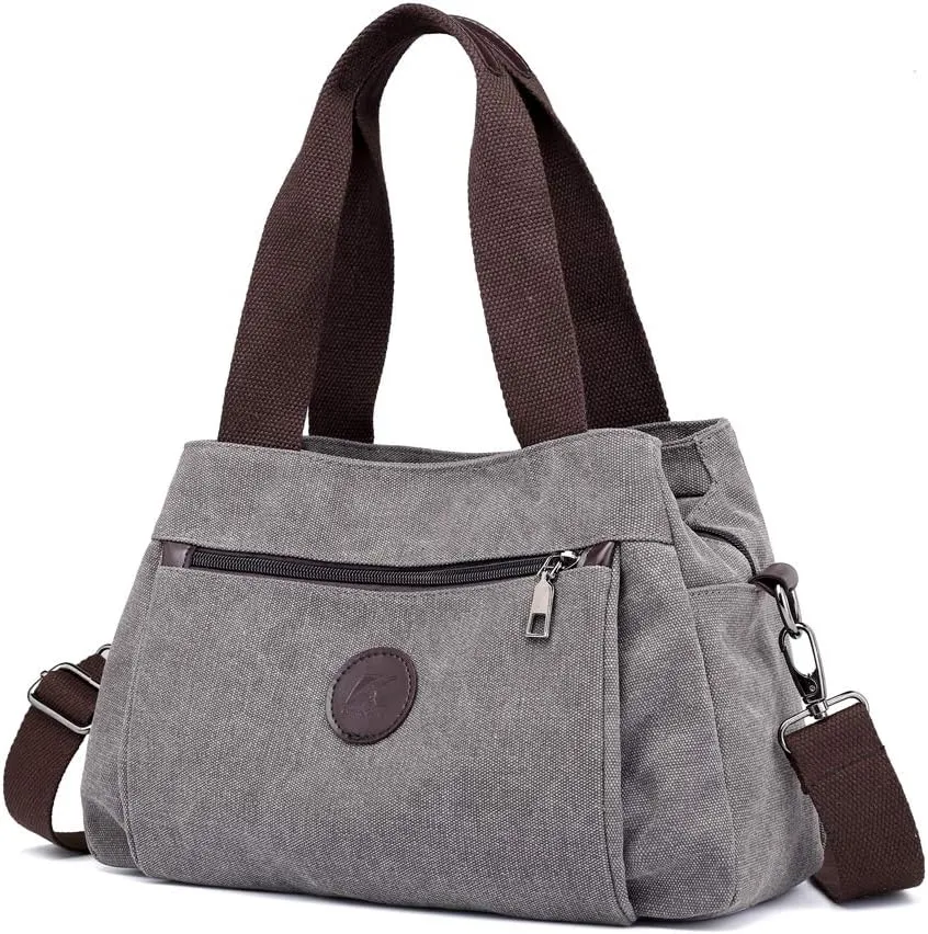 Hobo Handbags Canvas Crossbody Bag for Women Multi Compartment Tote Purse Bags