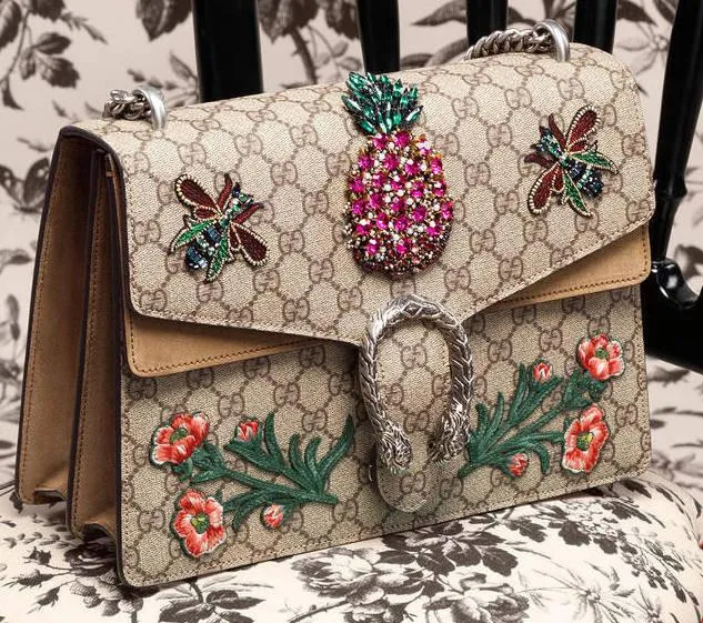 Hong Kong Dionysus Embroidered Shoulder Bag