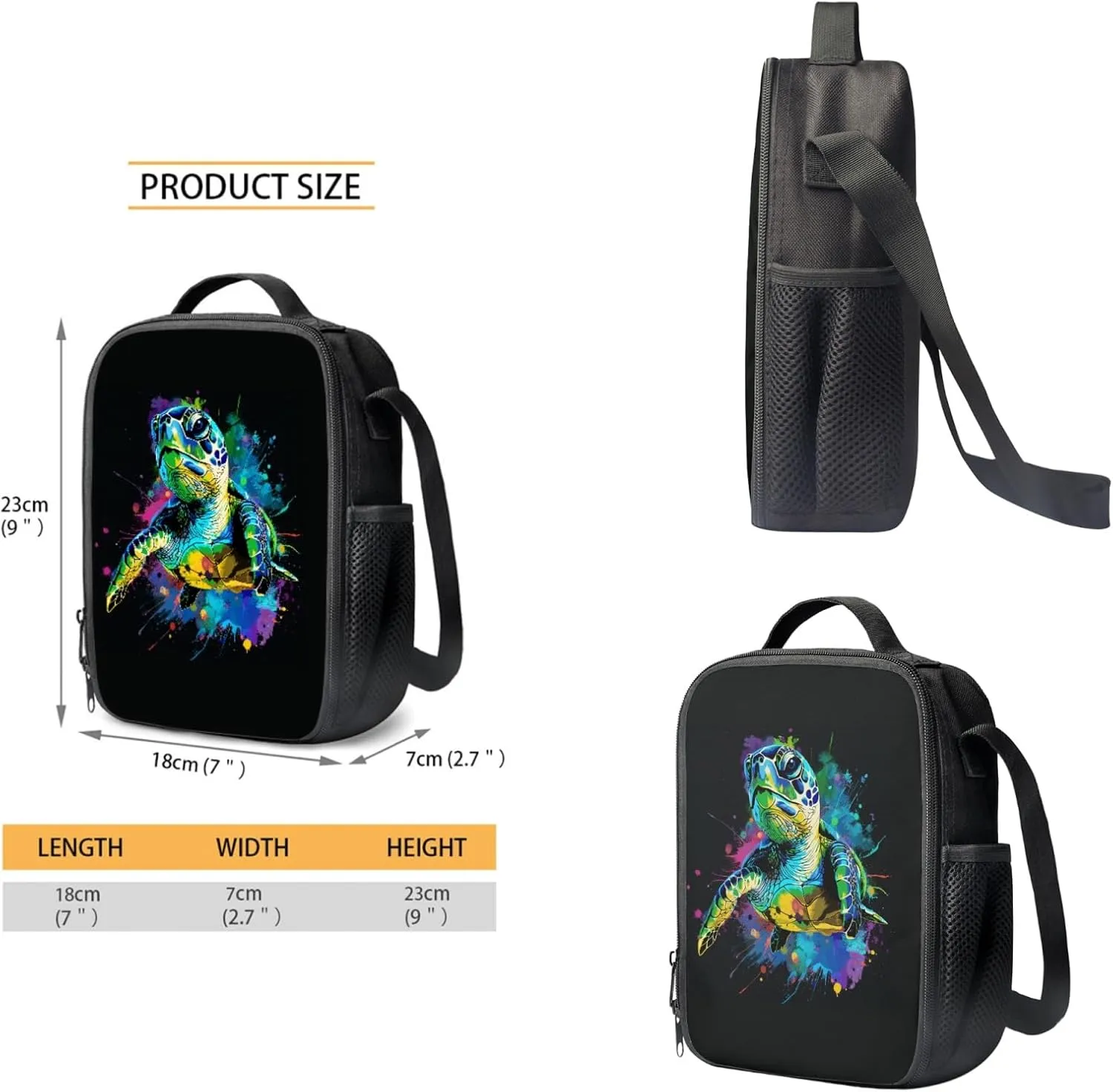 HUGS IDEA 3 Pcs School Bag Set with Thermal Insulated Lunch Tote Purse Pencil Case