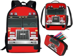 HUGS IDEA 3 Pcs School Bag Set with Thermal Insulated Lunch Tote Purse Pencil Case