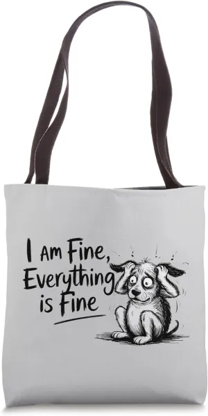 I am Fine, everything is fine.Sarcastic Graphic Saying Tote Bag