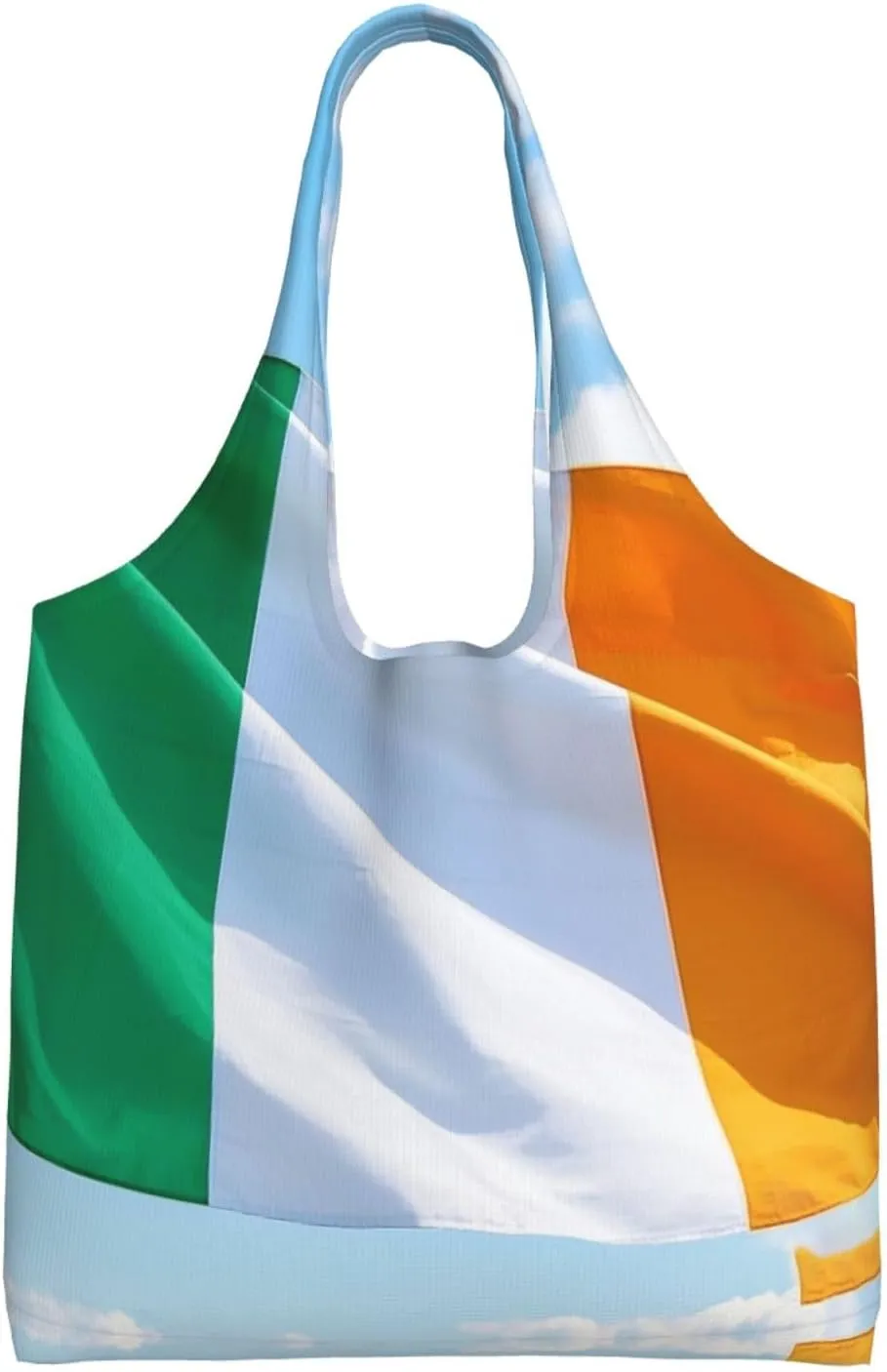 irish flag Print Ladies' Single Shoulder Canvas Handbag,Sturdy Cotton Handbag With Patterned Shoulder Bag