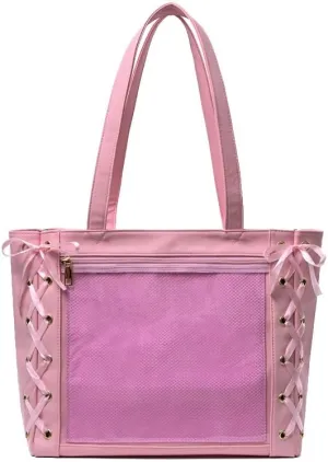 Ita Bag Shoulder Bag Women Men, Cute JK Y2K Top Handle Daypack Aesthetic Itabag Harajuku for Hiking Travel Trip Cosplay (pink)