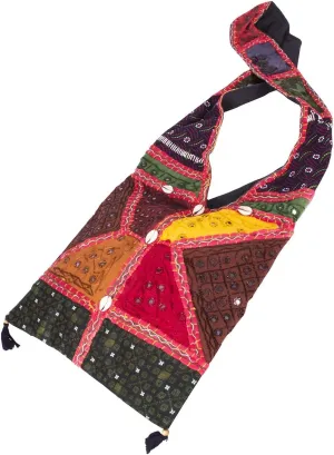 Jai Collection Multicolored Embroidered Handmade Shoulder Patch Work Purse Tote Bag