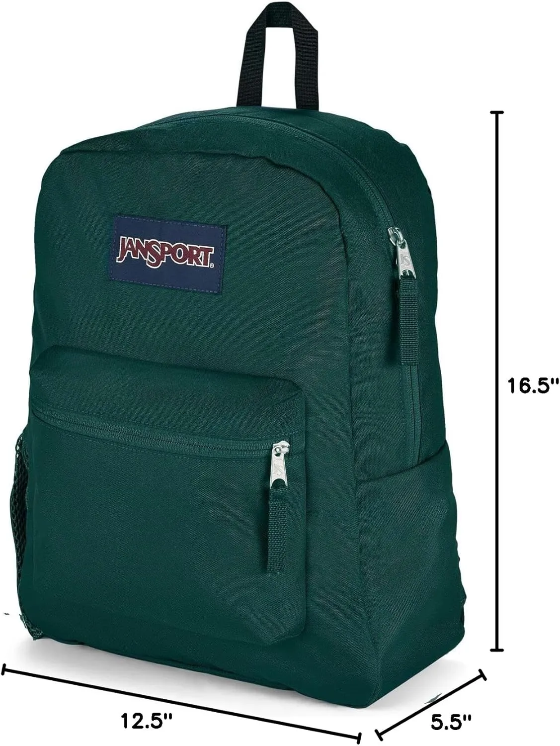 JanSport Cross Town Backpack 17" x 12.5" x 6" - Simple Bag for Everyone with 1 Main Compartment, Front Utility Pocket - Premium Class Accessories - Deep Juniper