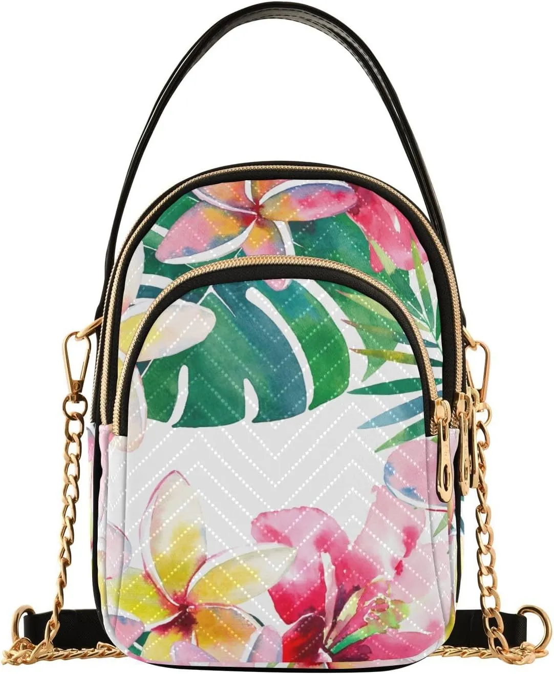 Joko lvery Green Floral Tropical Cross Body Purse Shoulder Bag Chain Handbag Crossbody Bags for Gifts Women Work