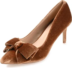 Journee Women's Crystol Evening Pumps Brown, 9