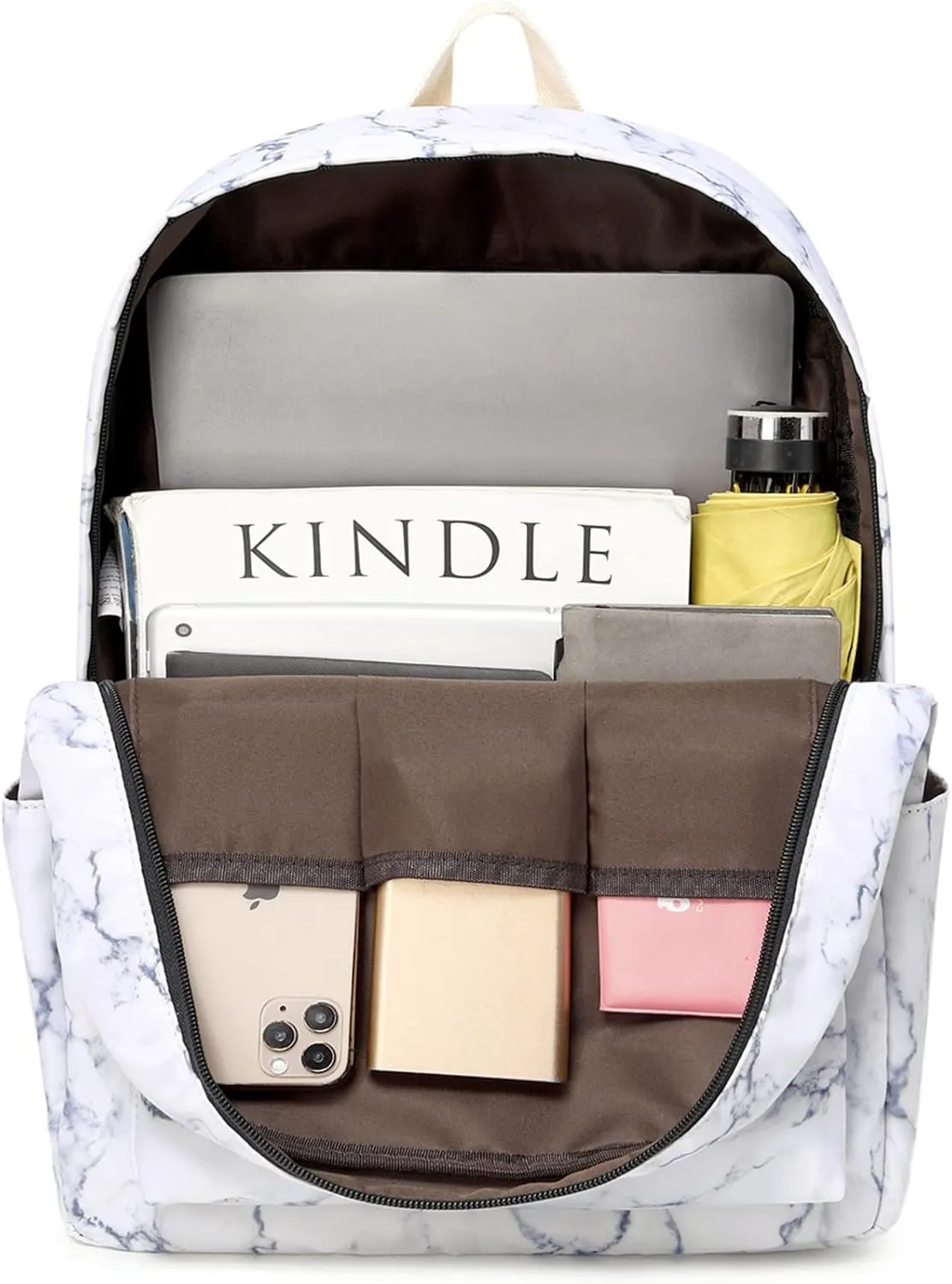 Joyfulife Marble Backpack for Girls Kids School Backpack Student Bookbags Teens Girls Backpack with Lunch Box and Pencil Bag