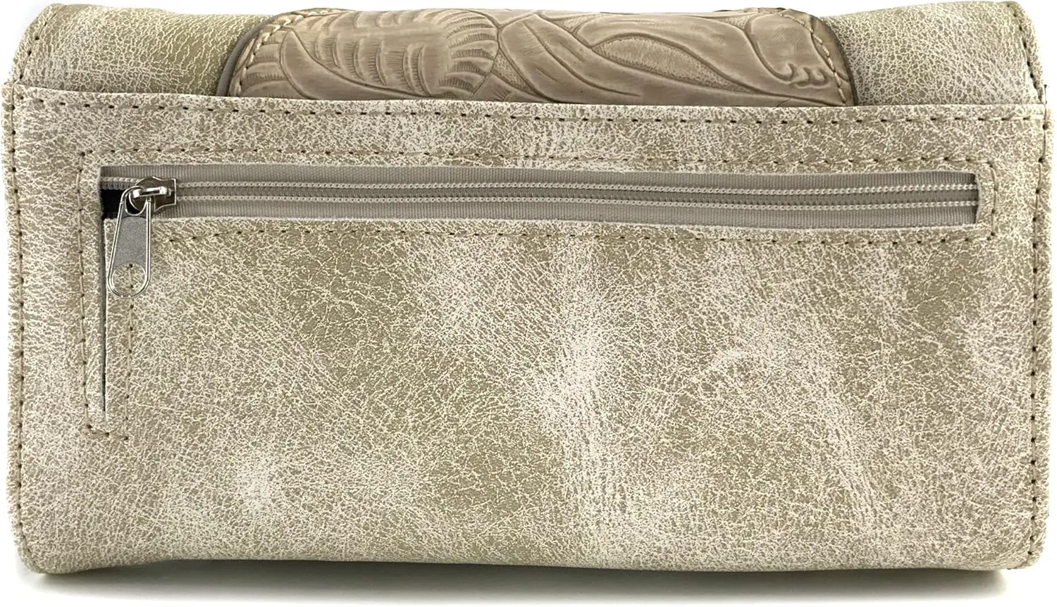 Justin West Floral Tooled Embroidered Western Turquoise Stone Cross Conceal Carry Handbag Purse