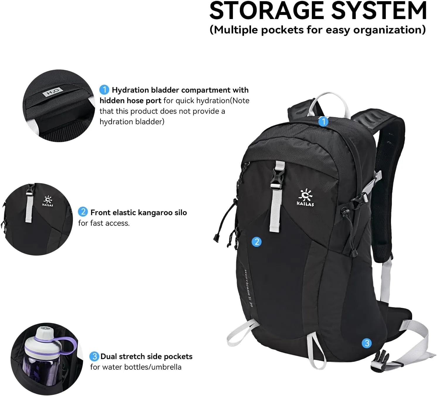 KAILAS Hurricane 20L 26L Hiking Backpack Lightweight Trekking Daypack Small Backpacks for Traveling Camping Outdoor