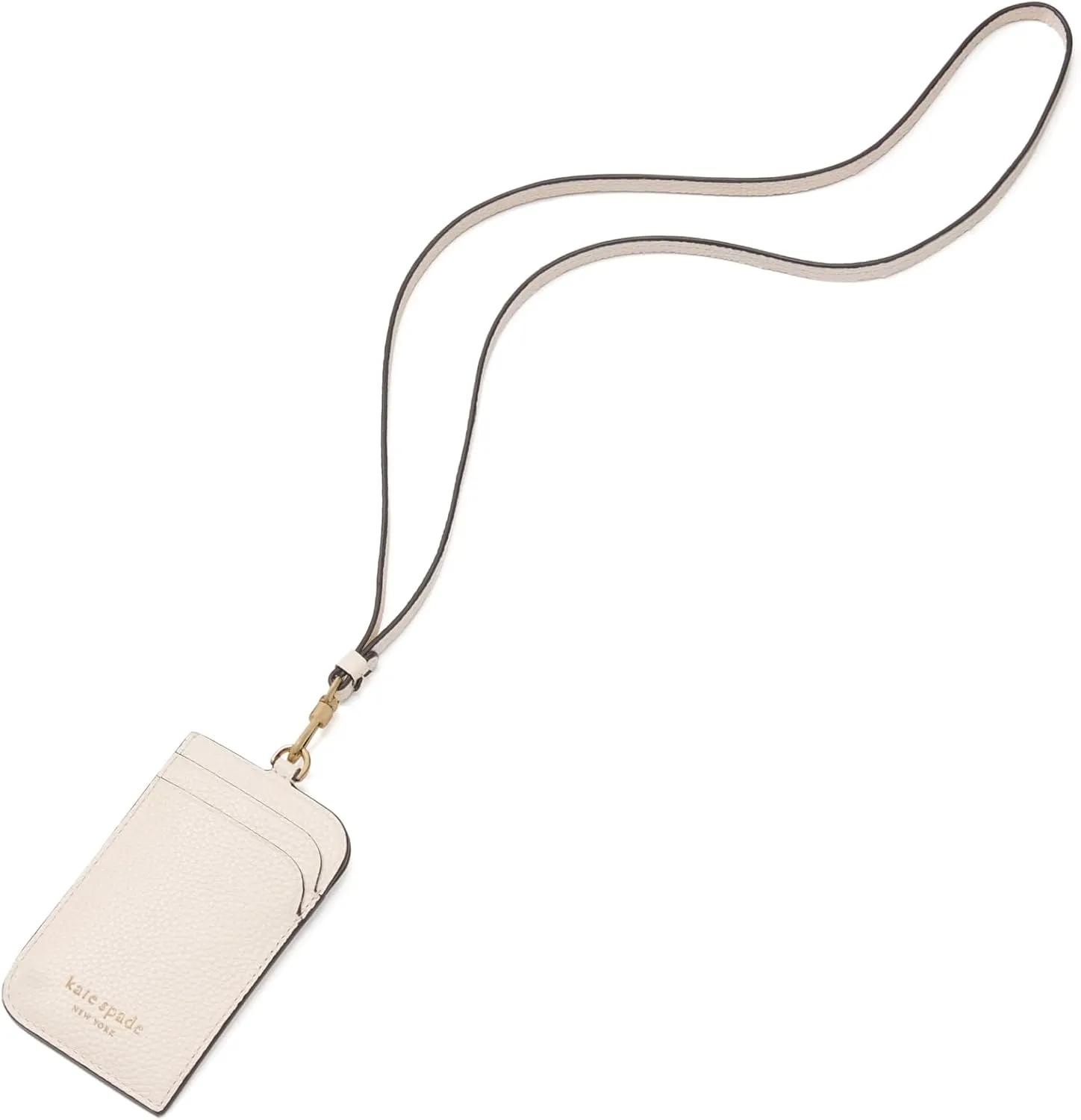 kate spade new york AVA Pebbled Leather Lanyard, Parchment