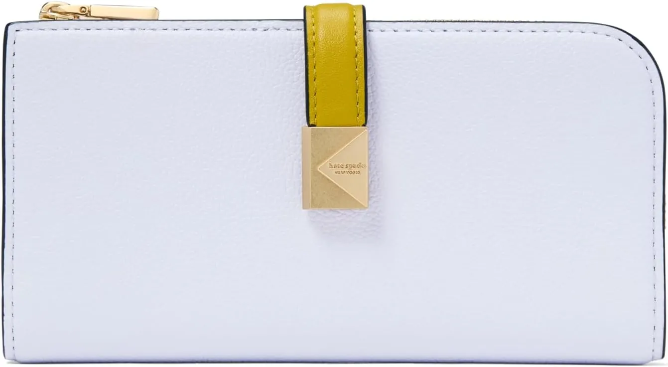 kate spade new york Deco Colorblocked Pebbled Leather Zip Slim Wallet, Pale Sapphirine Multi