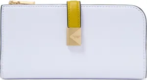 kate spade new york Deco Colorblocked Pebbled Leather Zip Slim Wallet, Pale Sapphirine Multi