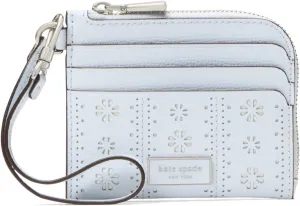 kate spade new york Devin Pointelle CROSSGRAIN Leather Coin Card case Wristlet, Taro Milk