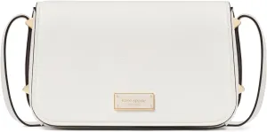 kate spade new york LIV Pebbled Leather Small Flap Crossbody, True White