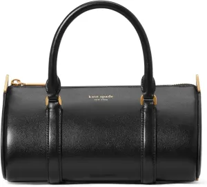 kate spade new york Spade ICON FINE Grain Leather Small Barrel Bag, Black
