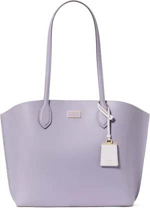 kate spade new york Suite CROSSGRAIN Leather Large Open Tote, Lavender Cream