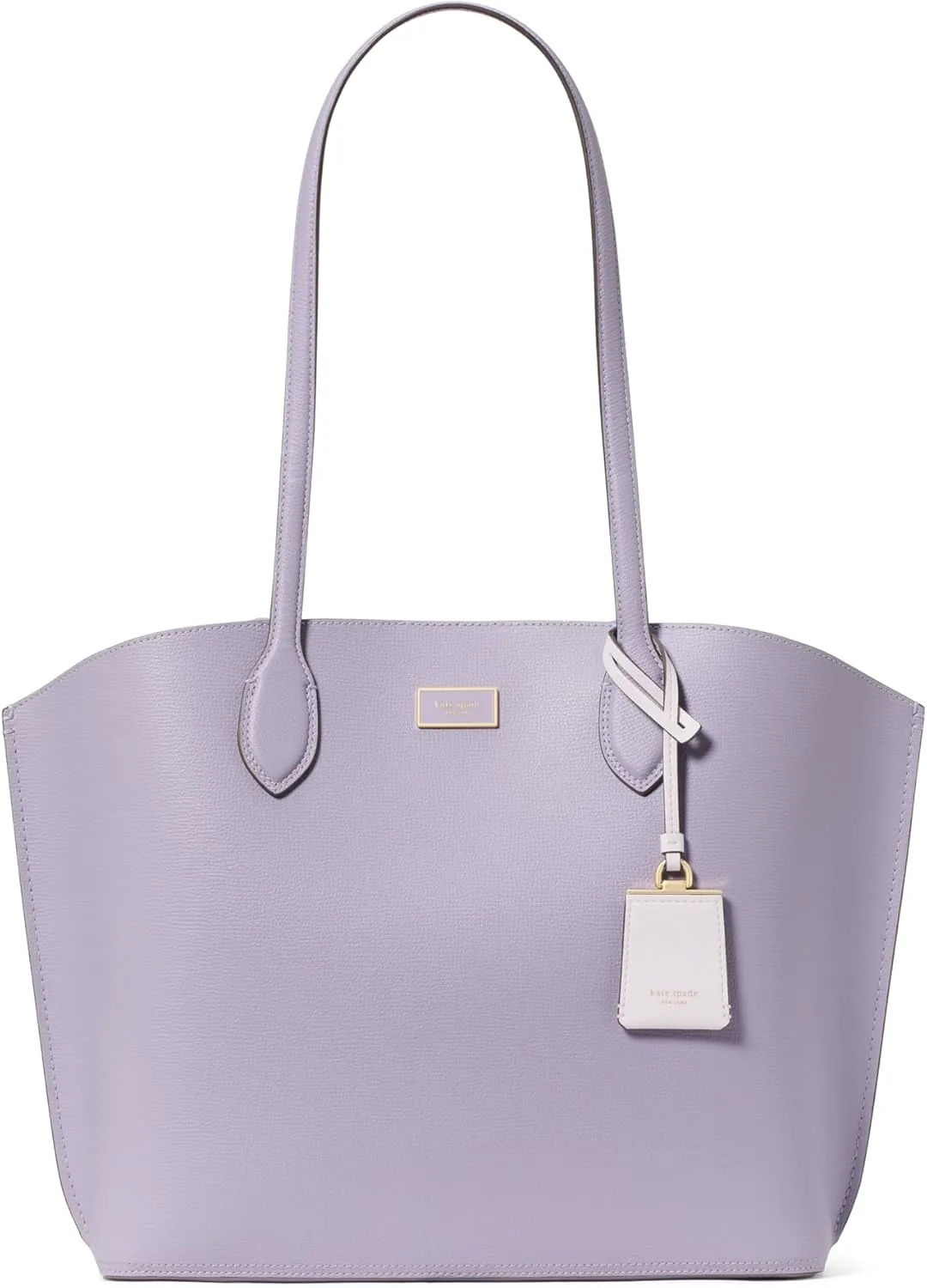 kate spade new york Suite CROSSGRAIN Leather Large Open Tote, Lavender Cream