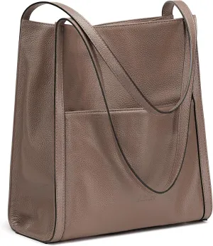 Kattee Leather Tote Shoulder Bag for Women, Leather Purse and Handbags Medium Size