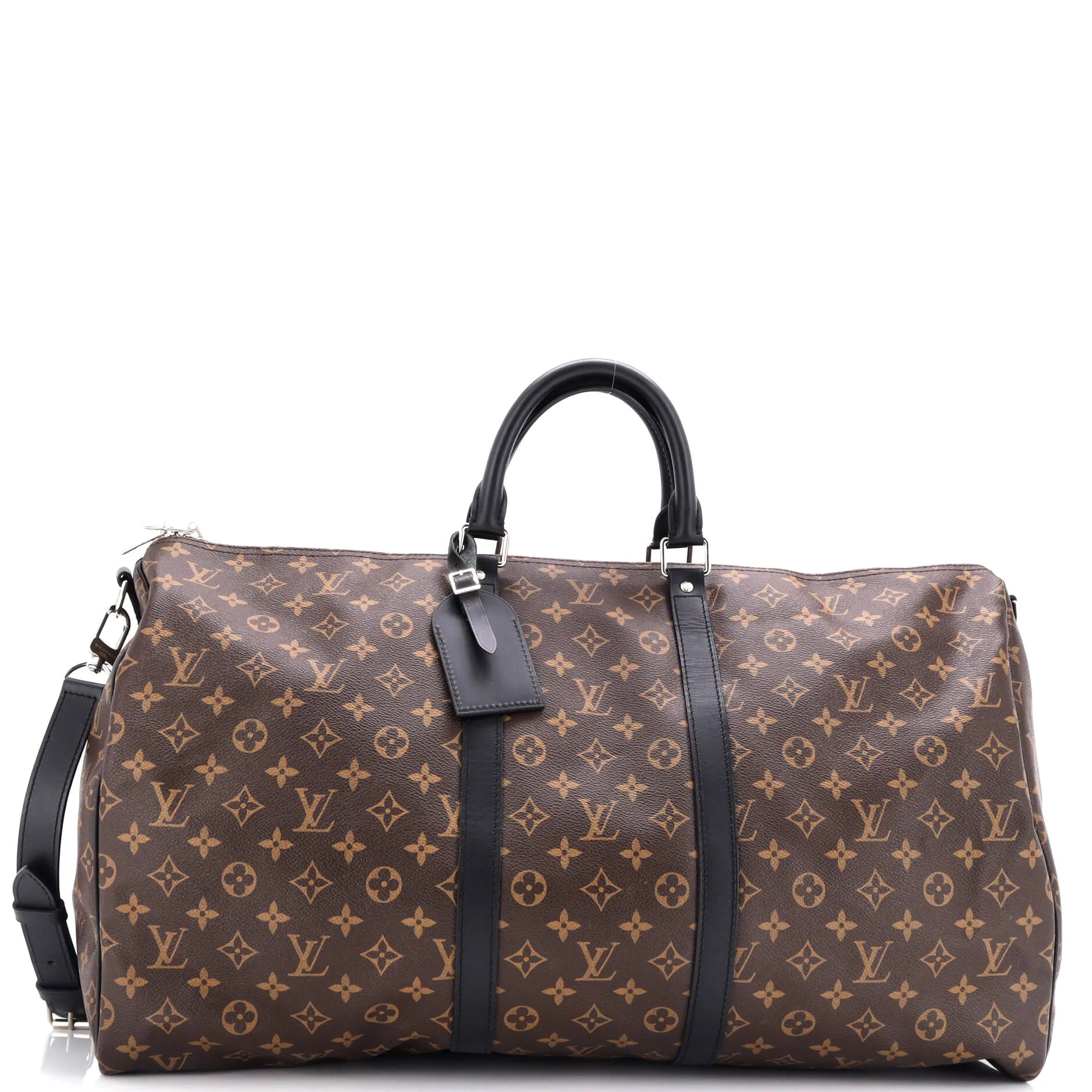 Keepall Bandouliere Bag Macassar Monogram Canvas 55