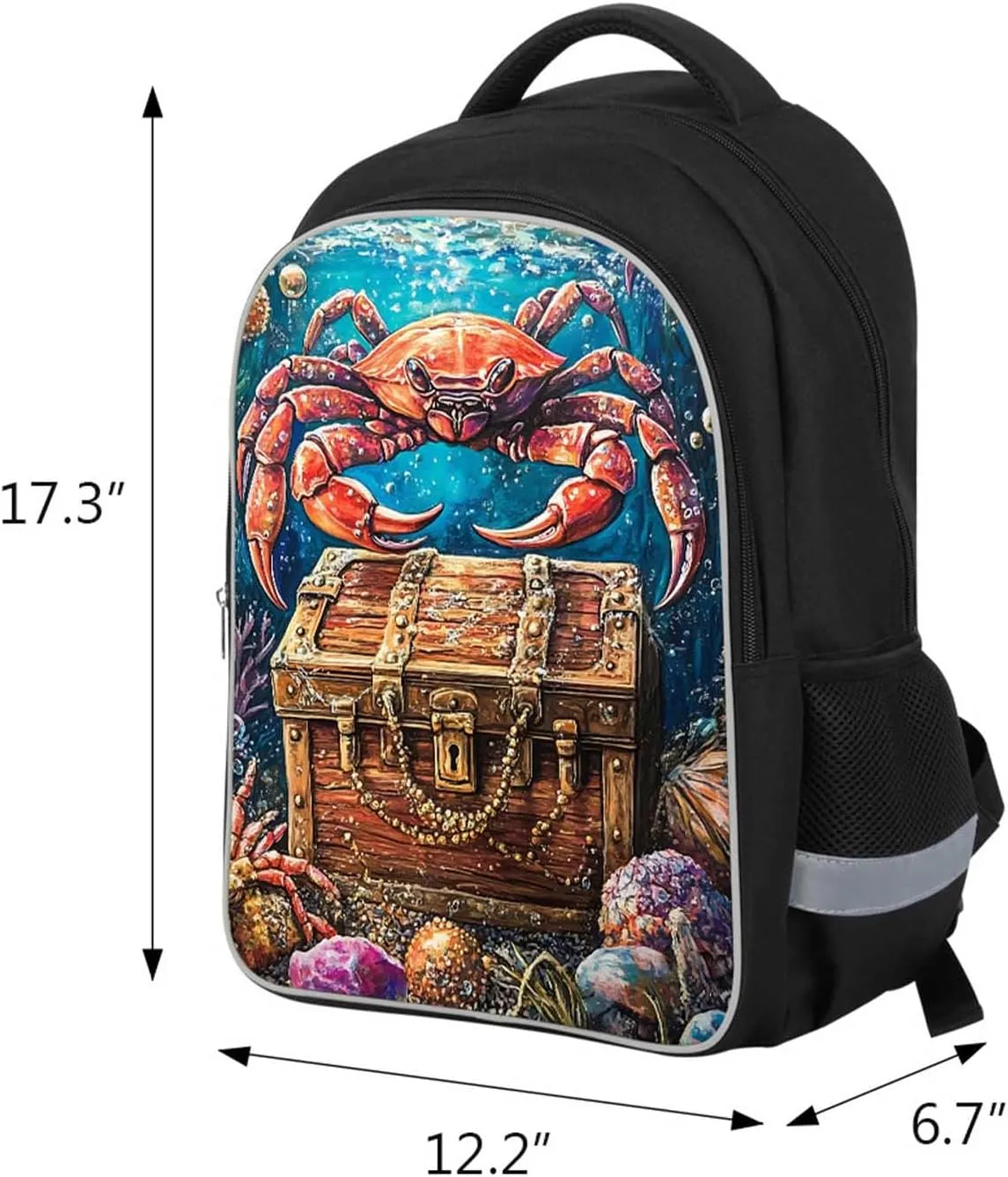 Kids Backpack for Boys, Children Teens Back Pack for Elementary Primary, School Bag with Ocean Crabs Pattern, Durable and Spacious Bookbag, Perfect for Travel and Everyday Use