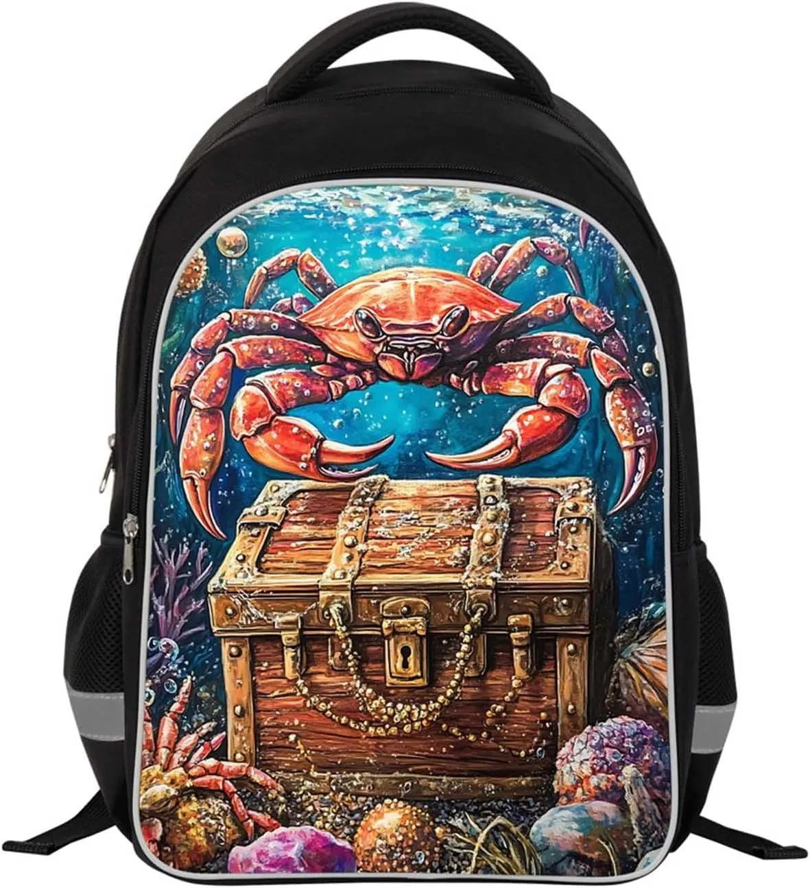 Kids Backpack for Boys, Children Teens Back Pack for Elementary Primary, School Bag with Ocean Crabs Pattern, Durable and Spacious Bookbag, Perfect for Travel and Everyday Use