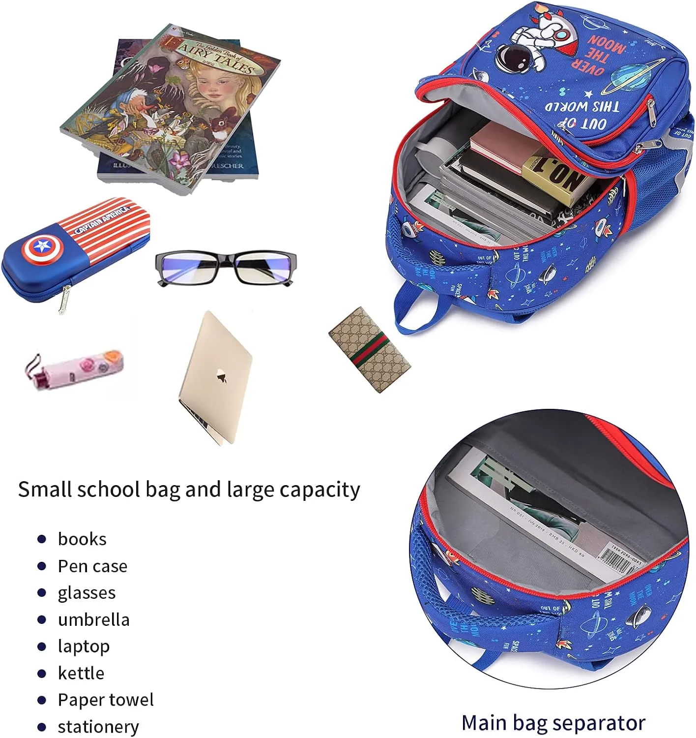 Kids Backpack for Girls Preschool Elementary Kindergarten School Bag 15.6″ Multifunctional Cute Large Capacity