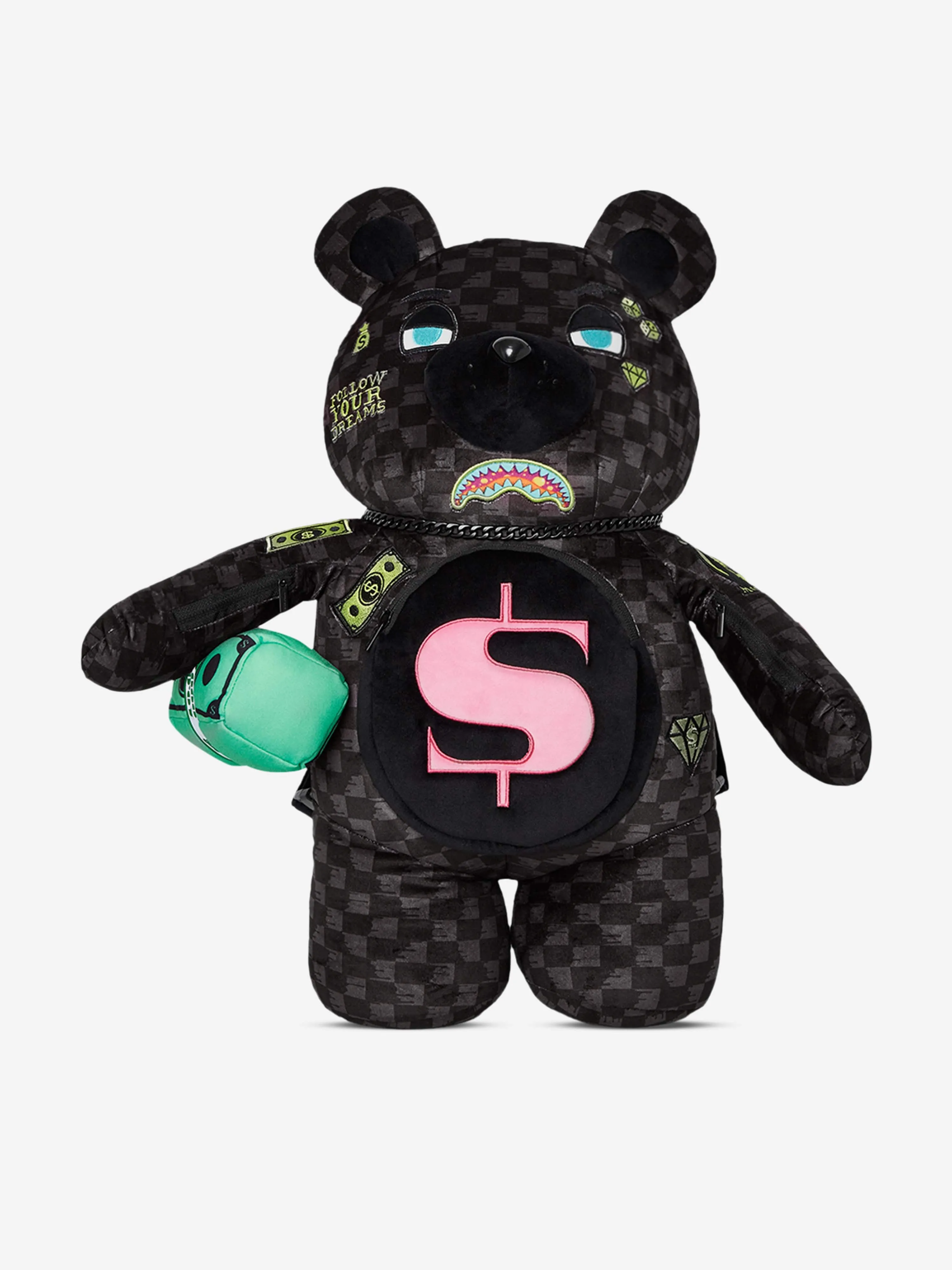 Kids Slime Takeover Teddy Bear Backpack in Black (46cm)