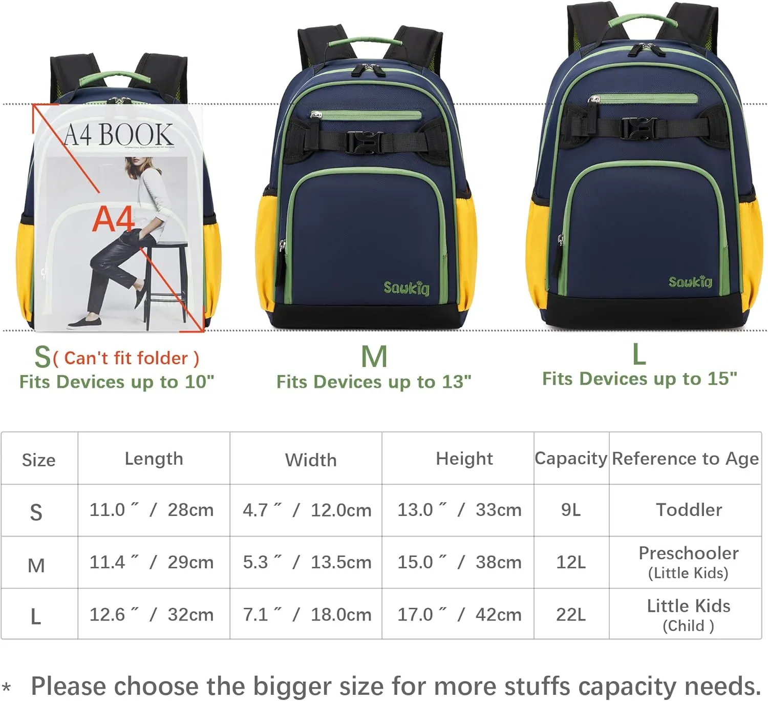 Kindergarten Backpack for Boys Water Resistant Bookbag for School Kids 4-6 (Indigo)