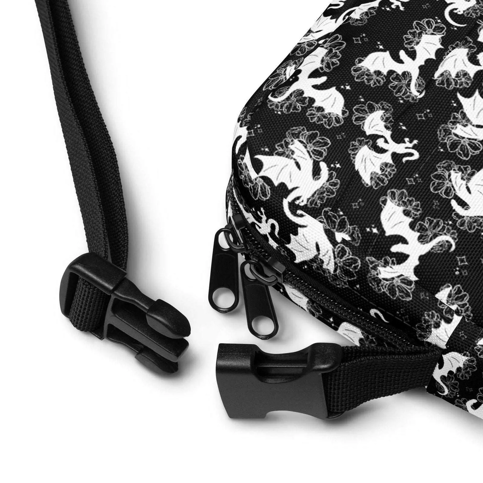 Kindle Crossbody Bag | Floral Dragons | Fantasy Bookish Merch